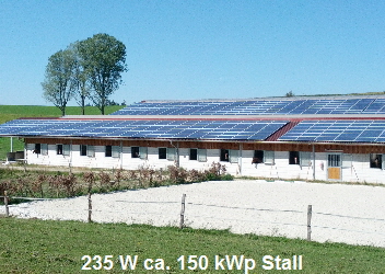 235 W ca. 150 kWp Stall