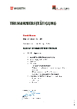 Teilnahmebescheinigung Würth BE