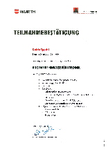 Teilnahmebescheinigung Würth GS