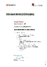 Teilnahmebescheinigung Würth JPH
