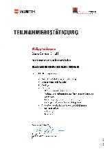 Teilnahmebescheinigung Würth PT