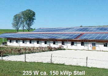 235 W ca. 150 kWp Stall 235 W ca. 150 kWp Stall