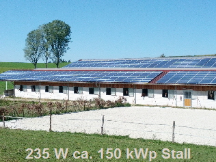235 W ca. 150 kWp Stall 235 W ca. 150 kWp Stall